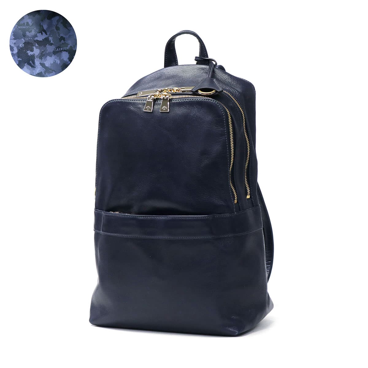 aniary / LEATHER BackPack DARKBLUE