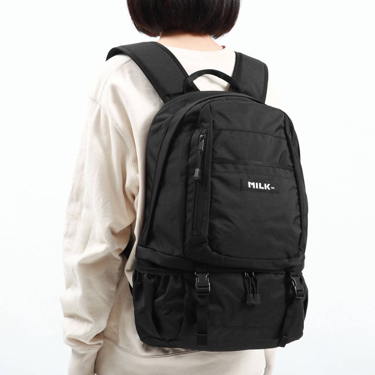 ミルクフェド リュック MILKFED. リュックサック BIG BACKPACK BAR ビッグバックパックバー B4 ナイロン レディース 通学  シューズ収納 03164033｜【正規販売店】カバン・小物の専門店のギャレリアモール