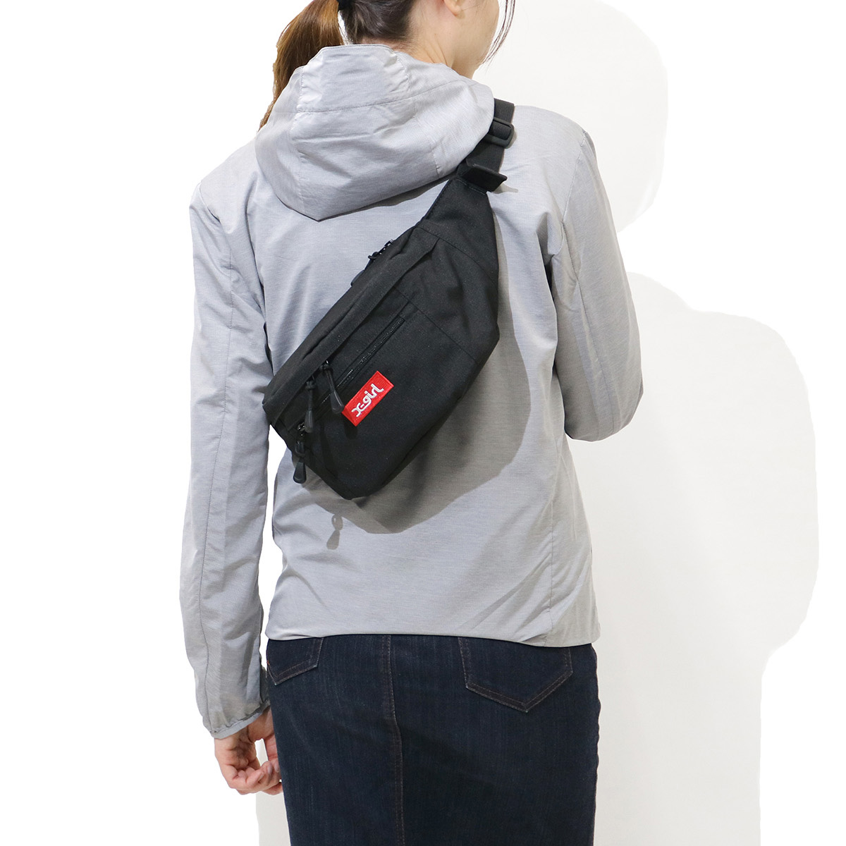 エックスガール ヒップバッグ X-girl ウエストバッグ BOX LOGO HIP BAG