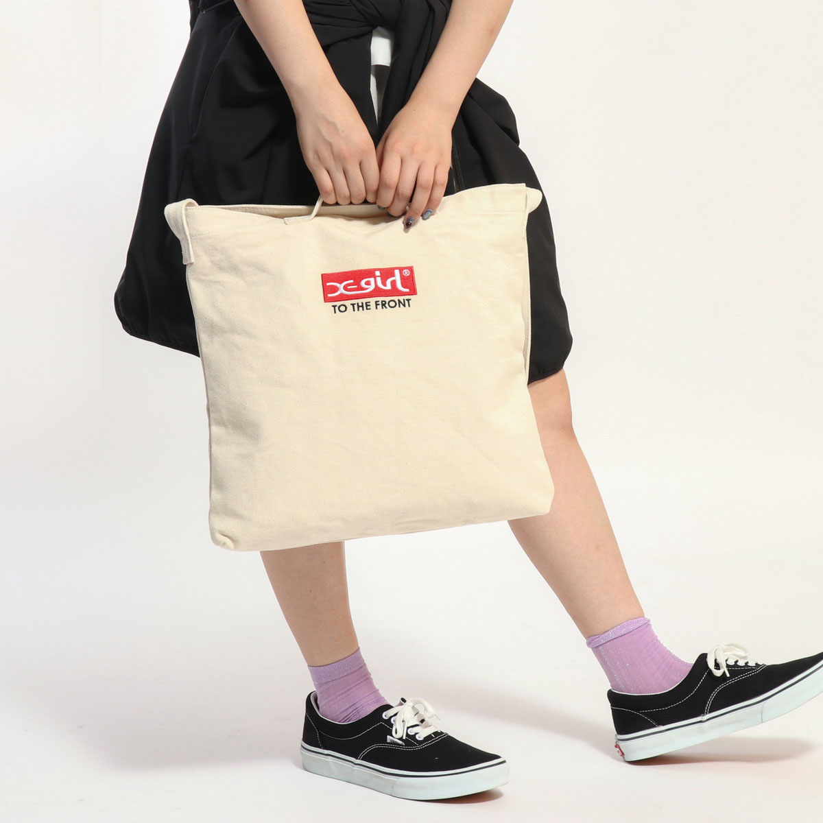 エックスガール バッグ X-girl トートバッグ BOX LOGO 2WAY TOTE 2way