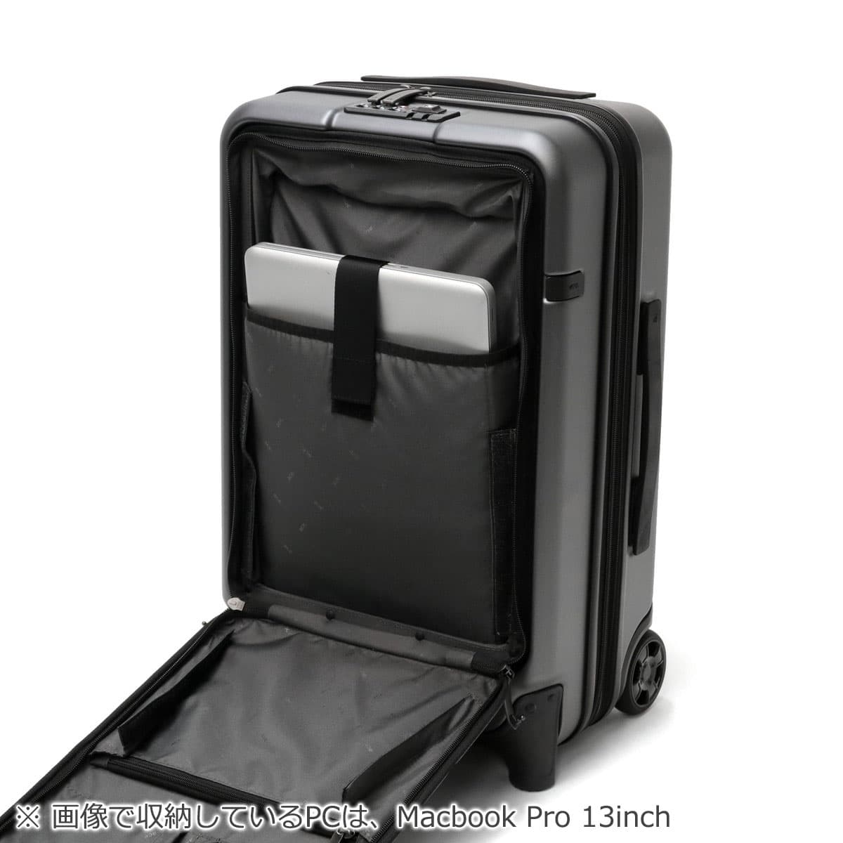 [エース] スーツケース キャリーケース キャリーバッグ 機内持ち込み sサイズ 1泊2日 2泊3日 34L フロントポケット 13.3inch PC - 3