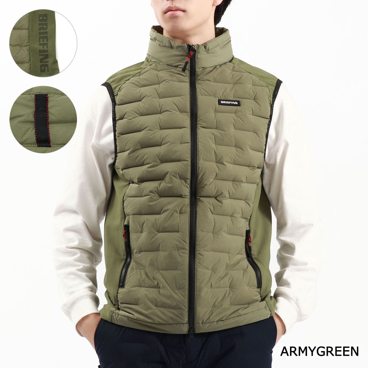 【日本正規品】BRIEFING GOLF ブリーフィング ゴルフ MENS HYBRID DOWN VEST ダウンベスト BRG233M50