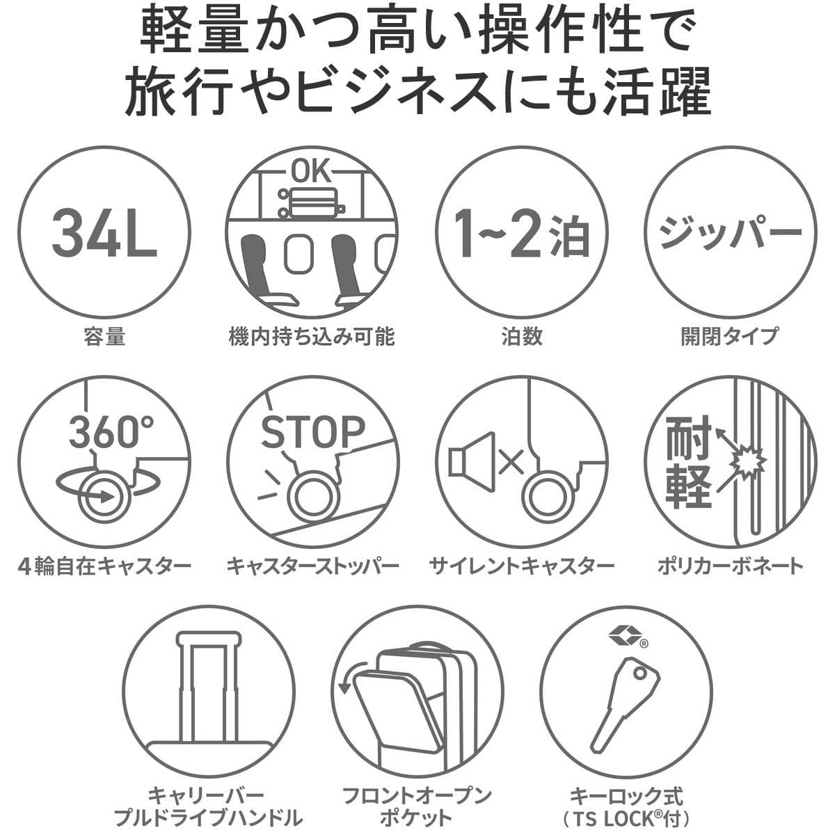 日本正規品】BRIEFING ブリーフィング H-34F SD + スーツケース 34L