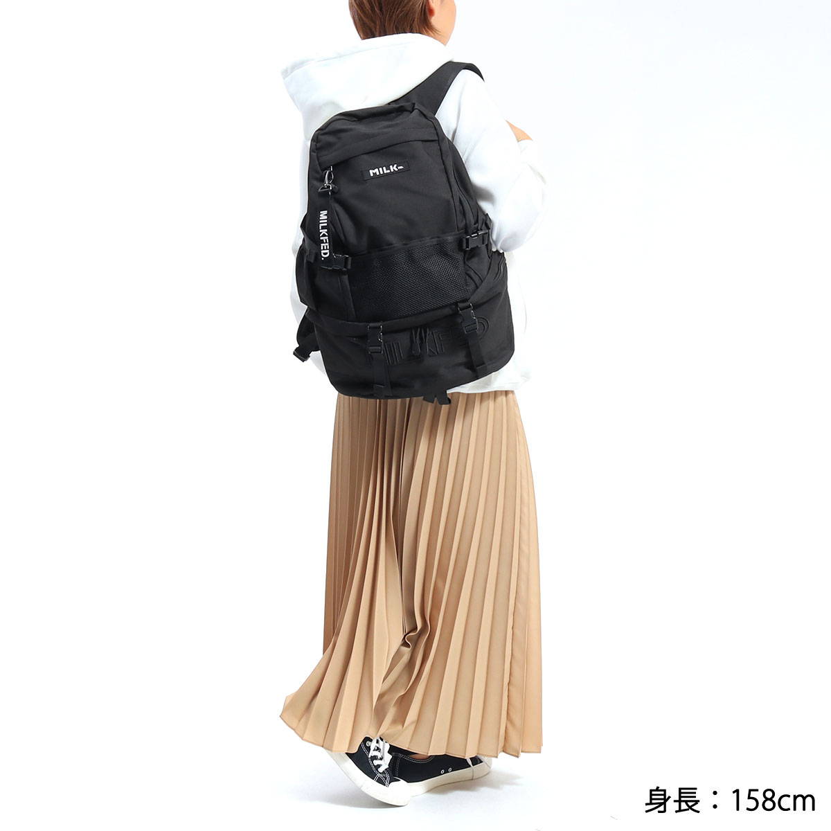 MILKFED. ミルクフェド EMBROIDERY MESH POCKET BACKPACK バックパック