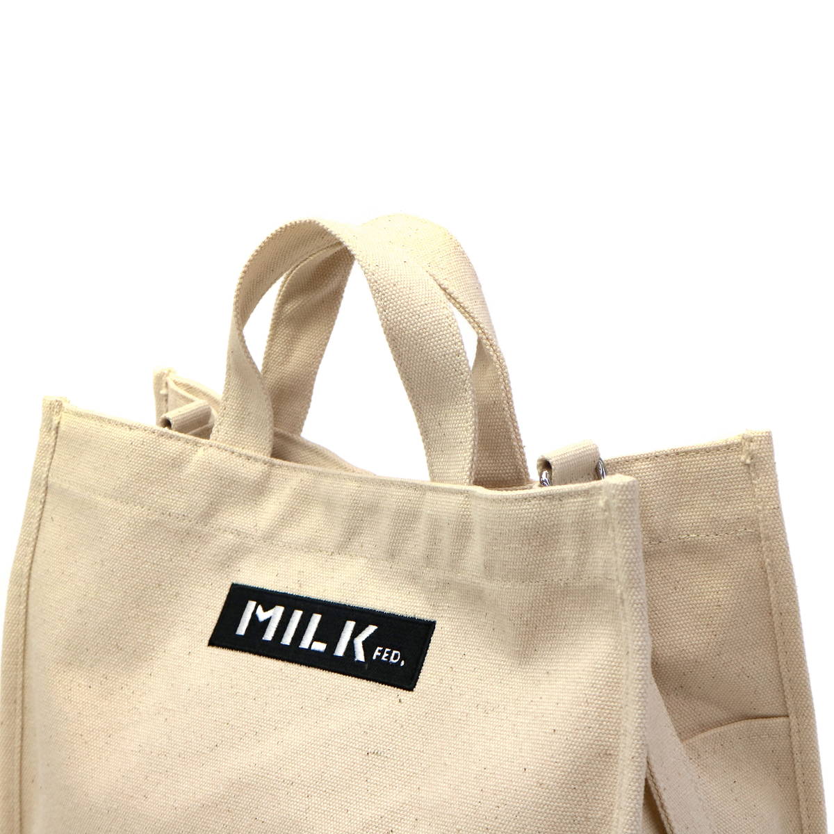 MILKFED. ミルクフェド EMBROIDERED BAR SHOULDER W/STRAP 2WAY