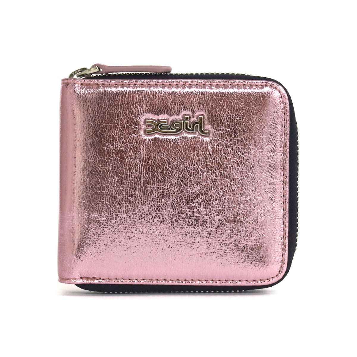 X-girl エックスガール METALLIC WALLET ラウンドファスナー二つ折り