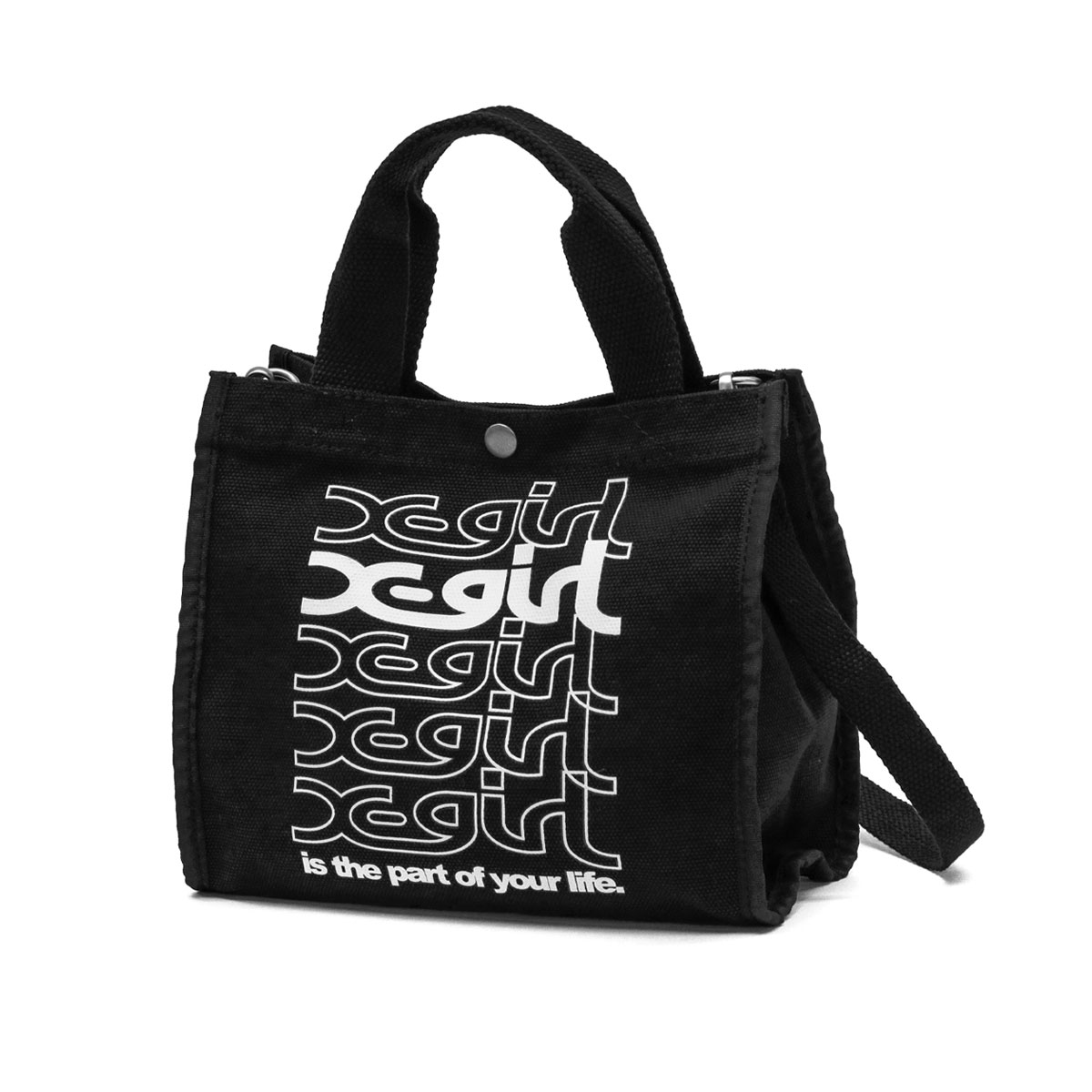 X-girl エックスガール REPEAT LOGO CANVAS 2WAY MINI TOTE BAG トート