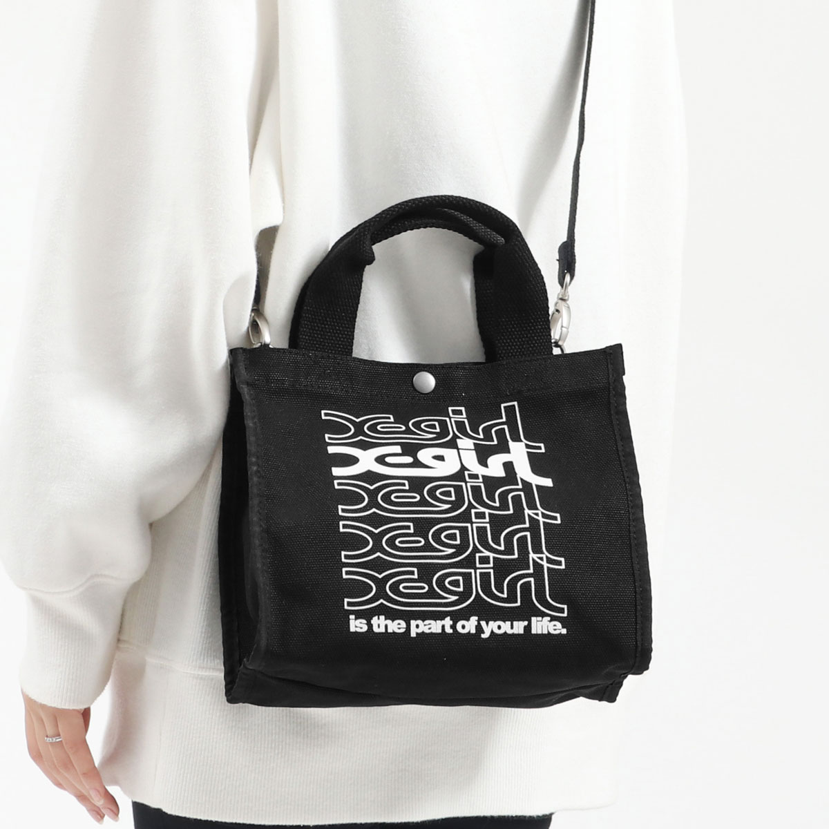 X-girl エックスガール REPEAT LOGO CANVAS 2WAY MINI TOTE BAG トート