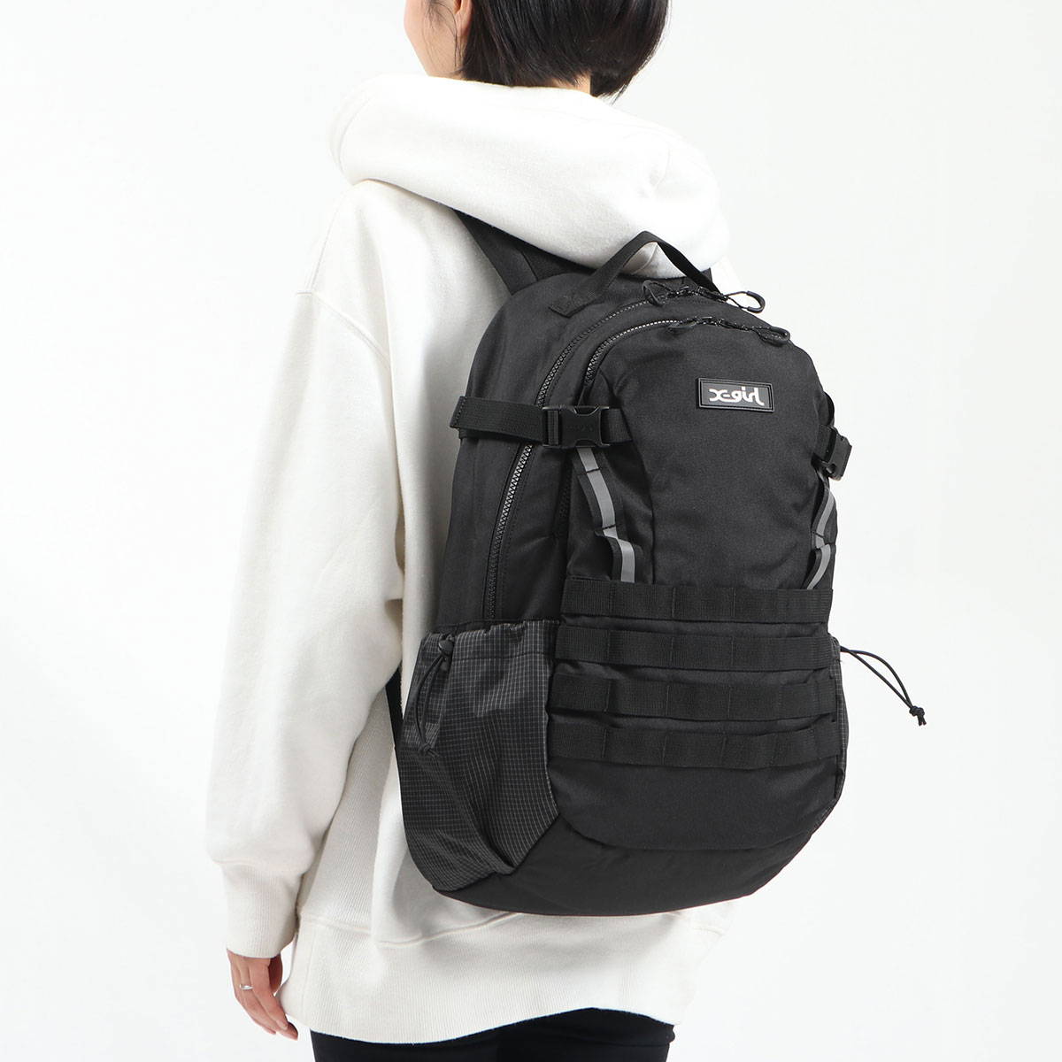X-girl エックスガール RUBBER BOX LOGO BACKPACK リュックサック ...