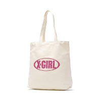 X-girl GbNXK[ GLITTER OVAL LOGO CANVAS TOTE BAG g[gobO 105242053001